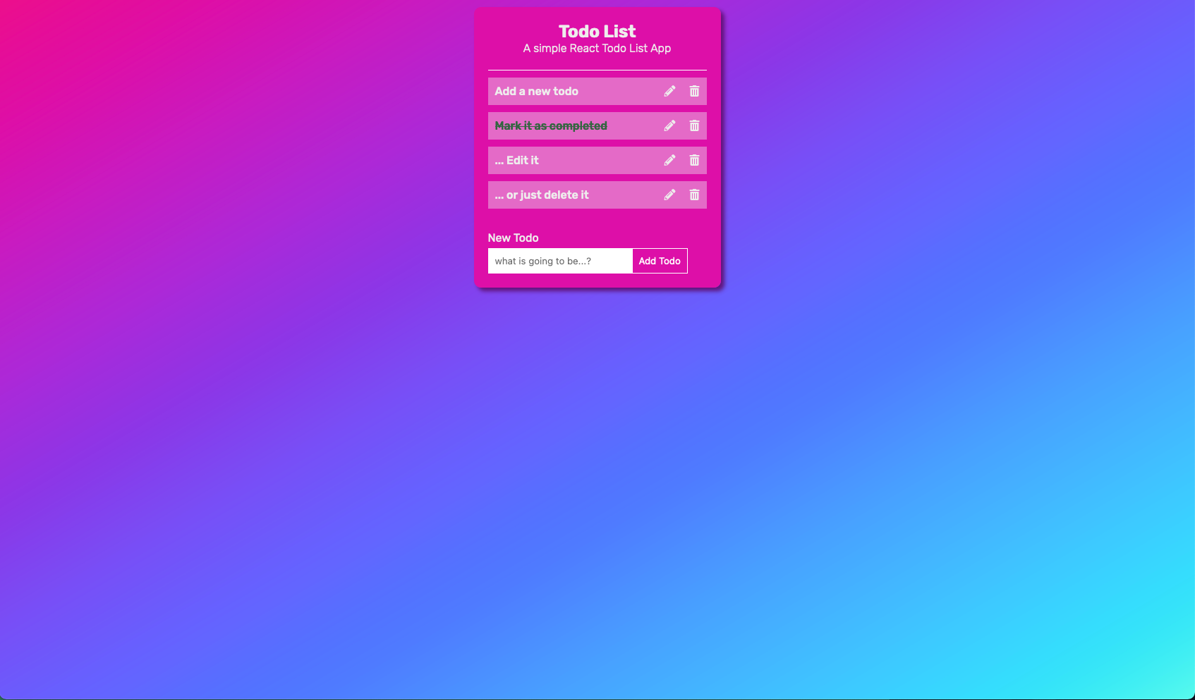 Simple React Todo App